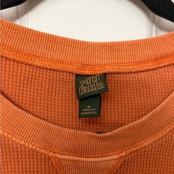 Wild Fable Cropped Waffle Long Sleeve Top - Picture 3 of 4